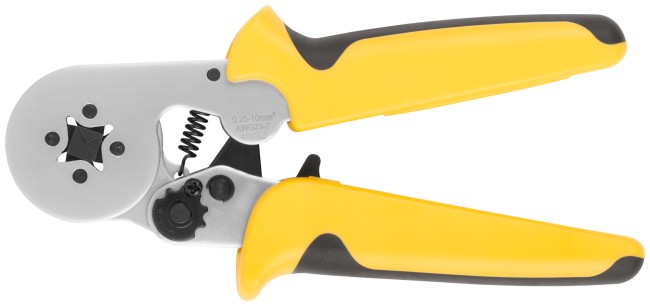 Пресс-клещи для обжима втулочных наконечников 0,25-10 мм, прорезиненные ручки 175 мм Пресс-клещи для обжима втулочных наконечников 0,25-10 мм, прорезиненные ручки 175 мм