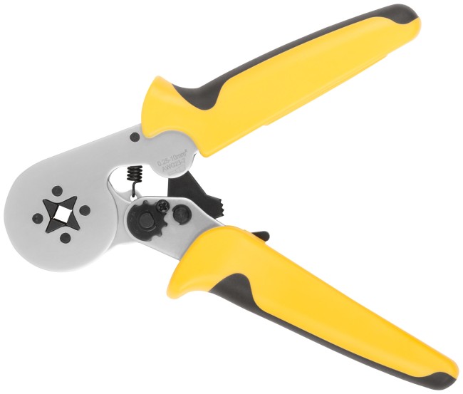 Пресс-клещи для обжима втулочных наконечников 0,25-10 мм, прорезиненные ручки 175 мм Пресс-клещи для обжима втулочных наконечников 0,25-10 мм, прорезиненные ручки 175 мм