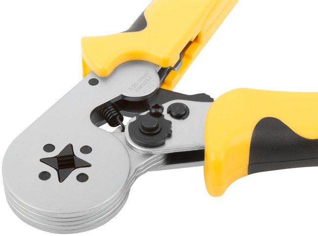 Пресс-клещи для обжима втулочных наконечников 0,25-10 мм, прорезиненные ручки 175 мм Пресс-клещи для обжима втулочных наконечников 0,25-10 мм, прорезиненные ручки 175 мм