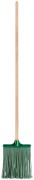 Метла пластиковая №1, плоская мягкая с деревянным черенком 260х330х1480 мм