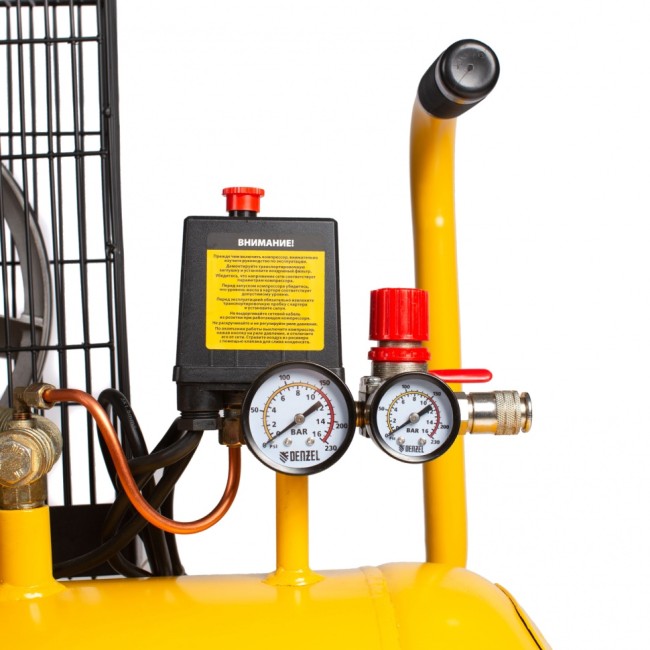 Компрессор воздушный BCI2300/100, ременный привод, 2.3 кВт, 100 литров, 400 л/мин Denzel