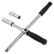 Ключ-крест баллонный, складной с изменяющимся рычагом, 17 мм, 19 мм, 21 мм, 23 мм, CrV, хромированный Gross Ключ-крест баллонный, складной с изменяющимся рычагом, 17 мм, 19 мм, 21 мм, 23 мм, CrV, хромированный Gross