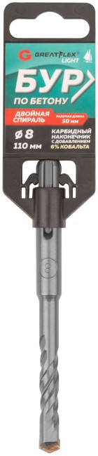Бур по бетону, SDS-Plus, GreatFlex Light, 8x110 мм Бур по бетону, SDS-Plus, GreatFlex Light, 8x110 мм