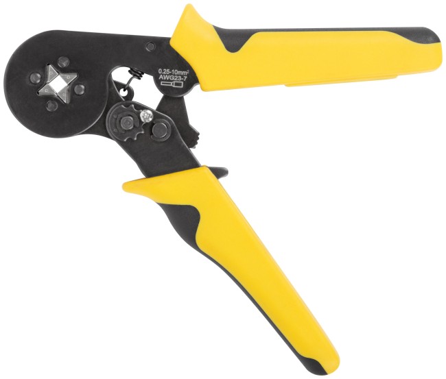 Пресс-клещи для обжима втулочных наконечников 0,25-10 мм, прорезиненные ручки 175 мм Пресс-клещи для обжима втулочных наконечников 0,25-10 мм, прорезиненные ручки 175 мм