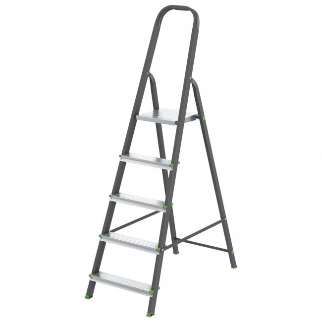 Стремянка, 5 ступеней, стальной профиль, алюминиевые ступени Россия Сибртех Стремянка, 5 ступеней, стальной профиль, алюминиевые ступени Россия Сибртех