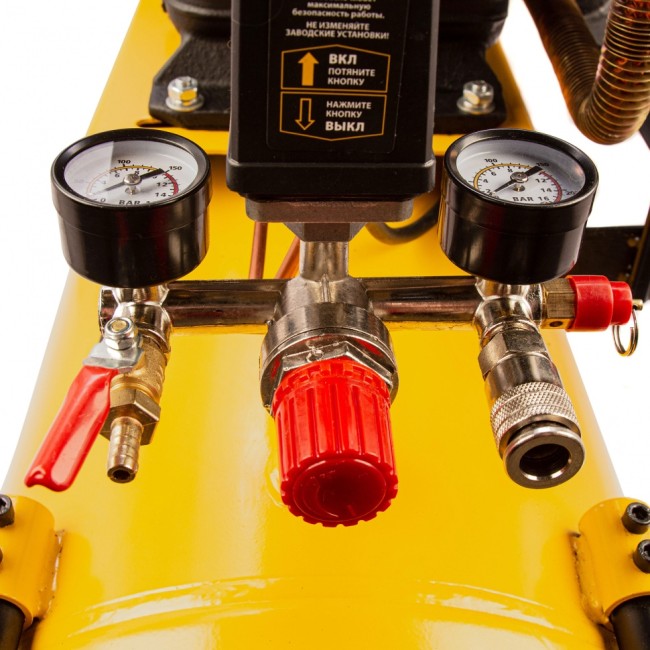 Компрессор воздушный BCW3000-T/100, ременный привод, 3.0 кВт, 100 литров, 520 л/мин Denzel