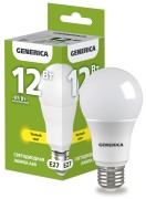 Лампа светодиодная A60 груша 12Вт 230В 3000К E27 | LL-A60-12-230-30-E27-G | GENERICA Лампа светодиодная A60 груша 12Вт 230В 3000К E27 | LL-A60-12-230-30-E27-G | GENERICA