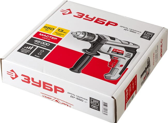 ЗУБР 550 Вт, 13 мм, ударная дрель (ДУ-550 ЭР) ЗУБР 550 Вт, 13 мм, ударная дрель (ДУ-550 ЭР)