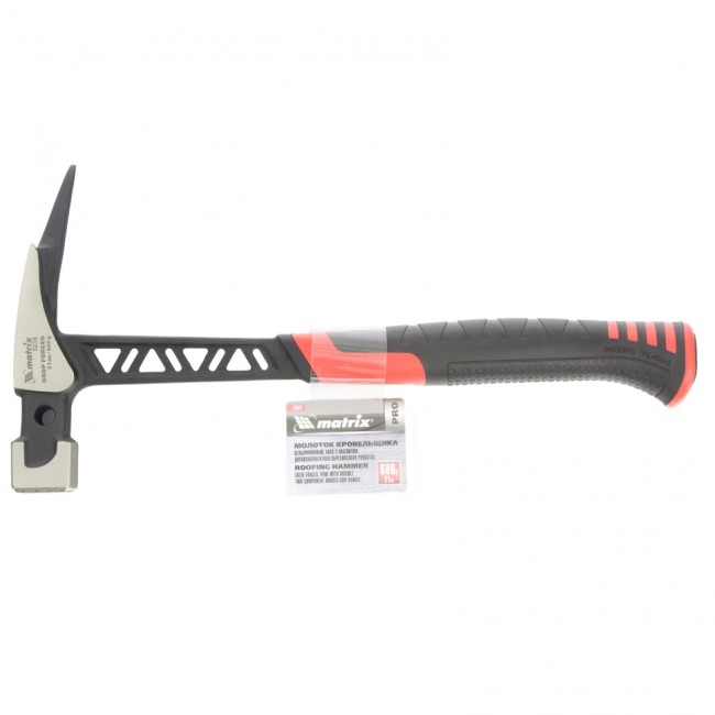 Молоток кровельщика, 600 г, цельнокованый, боек с магнитом, двухкомпонентная обрезиненная рукоятка Matrix Pro Молоток кровельщика, 600 г, цельнокованый, боек с магнитом, двухкомпонентная обрезиненная рукоятка Matrix Pro
