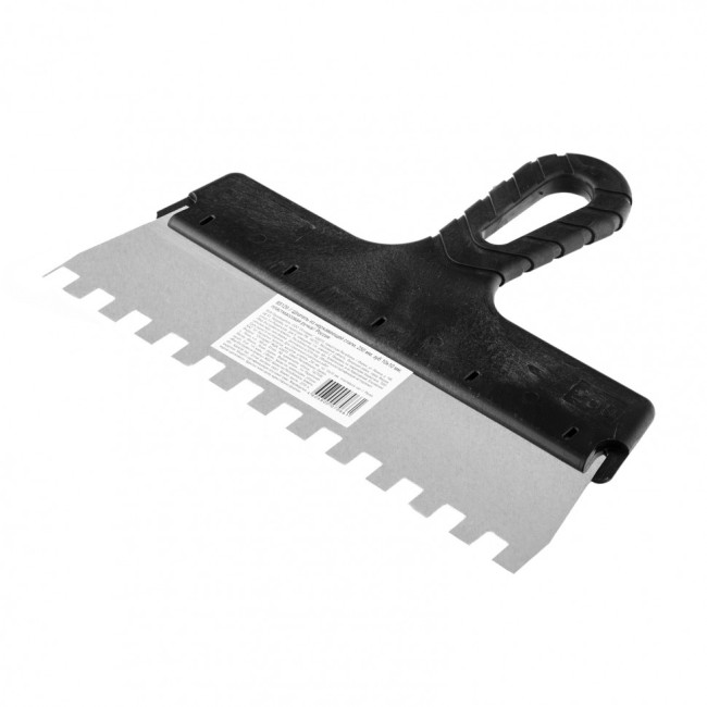 Шпатель из нержавеющей стали, 250 мм, зуб 10 х 10 мм, пластмассовая ручка Sparta Шпатель из нержавеющей стали, 250 мм, зуб 10 х 10 мм, пластмассовая ручка Sparta