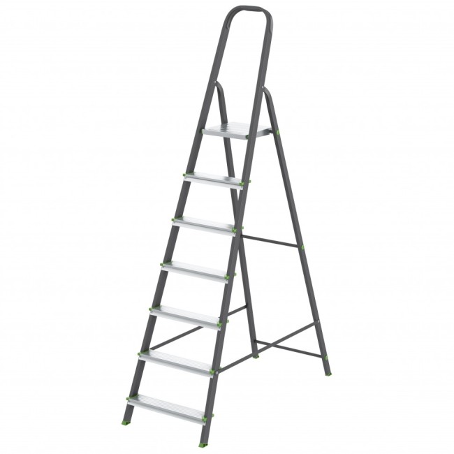 Стремянка, 7 ступеней, стальной профиль, алюминиевые ступени Россия Сибртех Стремянка, 7 ступеней, стальной профиль, алюминиевые ступени Россия Сибртех