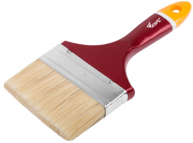 Кисть флейцевая "Мастер", натур. щетина, деревянная ручка 4" (100 мм) Кисть флейцевая "Мастер", натур. щетина, деревянная ручка 4" (100 мм)