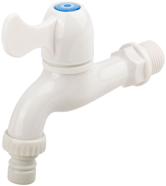 Кран водоразборный пластиковый белый 1/2"