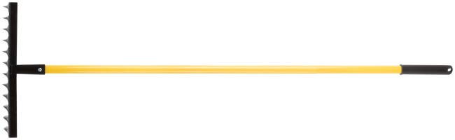 Грабли, витой зуб, 12 зубьев,  с желтым метализированным черенком