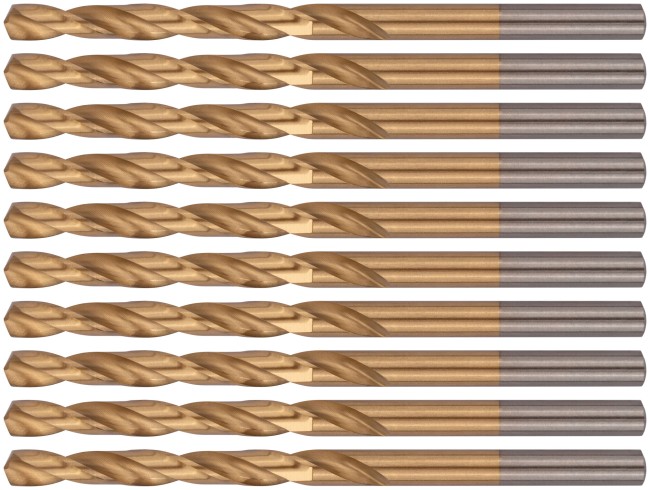 Сверла HSS по металлу, титановое покрытие 5,0 мм (10 шт.)