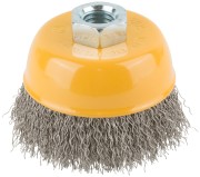 Корщетка-чашка, гайка М14, волнистая проволока, нержавеющая сталь 75 мм Корщетка-чашка, гайка М14, волнистая проволока, нержавеющая сталь 75 мм