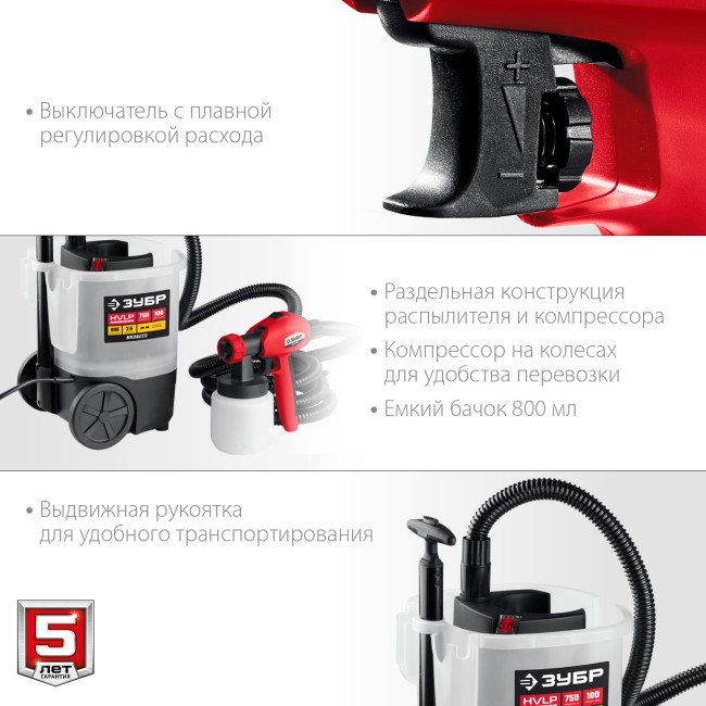 ЗУБР 750 Вт, краскопульт электрический, воздушный (КПЭ-750) ЗУБР 750 Вт, краскопульт электрический, воздушный (КПЭ-750)