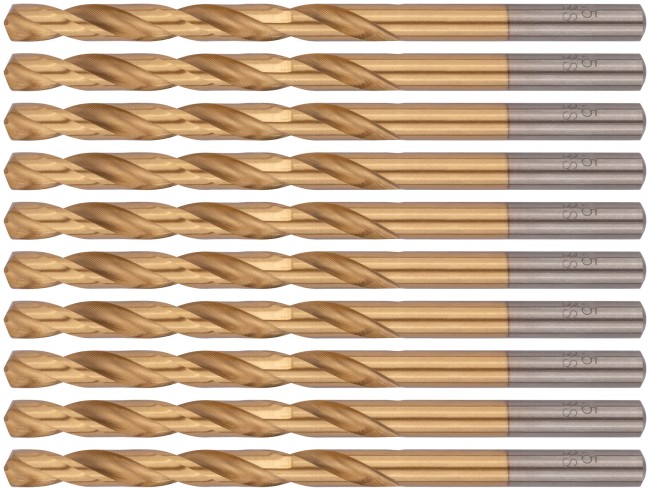 Сверла HSS по металлу, титановое покрытие 5,5 мм (10 шт.)
