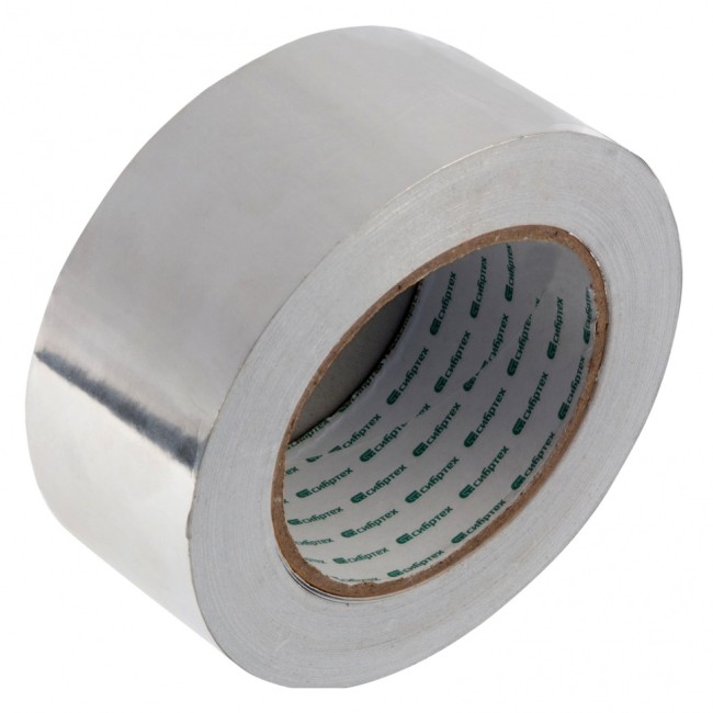 Лента клейкая алюминиевая, 50 мм х 40 м Сибртех