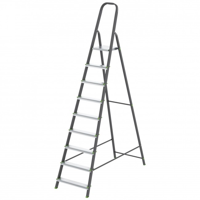 Стремянка, 9 ступеней, стальной профиль, алюминиевые ступени Россия Сибртех Стремянка, 9 ступеней, стальной профиль, алюминиевые ступени Россия Сибртех