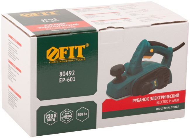 Рубанок  600 Вт; 16000 об/мин; 82 мм; 0-2,0 мм; рез. накл.; коробка