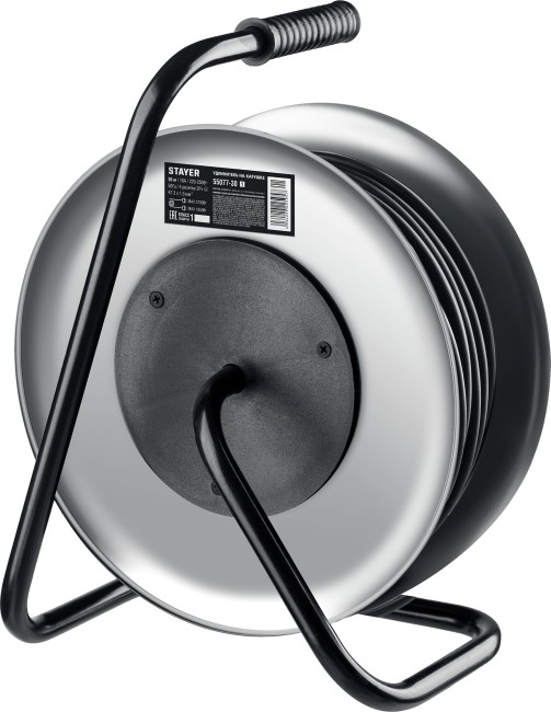 STAYER PRO-315, КГ, 3 x 1.5 мм2, 30 м, 3700 Вт, IP44, силовой удлинитель на стальной катушке (55077-30)