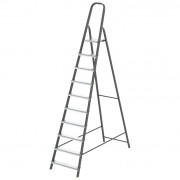 Стремянка, 10 ступеней, стальной профиль, алюминиевые ступени Россия Сибртех