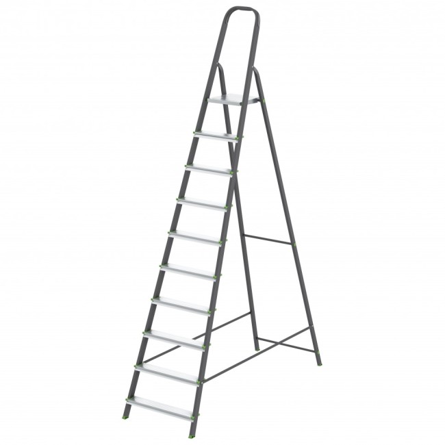 Стремянка, 10 ступеней, стальной профиль, алюминиевые ступени Россия Сибртех Стремянка, 10 ступеней, стальной профиль, алюминиевые ступени Россия Сибртех