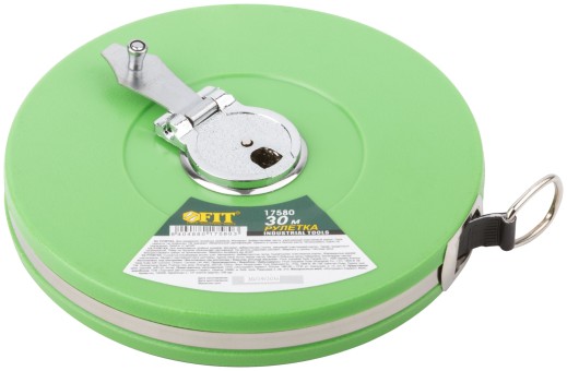 Рулетка, фибергласовая лента, зеленый пластиковый корпус 30 м Рулетка, фибергласовая лента, зеленый пластиковый корпус 30 м