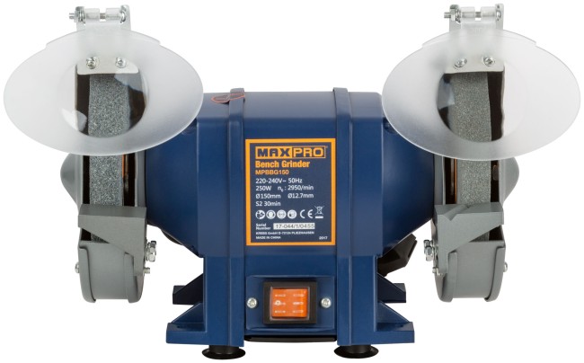 MAX-PRO Станок точильный 250 Вт; 2950/2950об/мин; 1: 150/20/12,7мм; 2: 150/20/12,7мм; 6,55 кг; индукционный мотор; кор.
