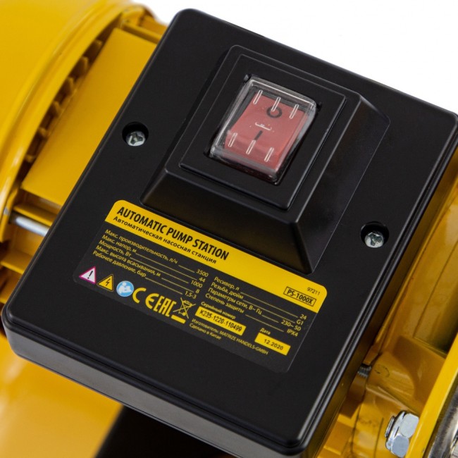 Насосная станция PS1000Х, 1000 Вт, 3500 л/ч, ресивер 24 л, подъем 44 м, нержавейка Denzel Насосная станция PS1000Х, 1000 Вт, 3500 л/ч, ресивер 24 л, подъем 44 м, нержавейка Denzel