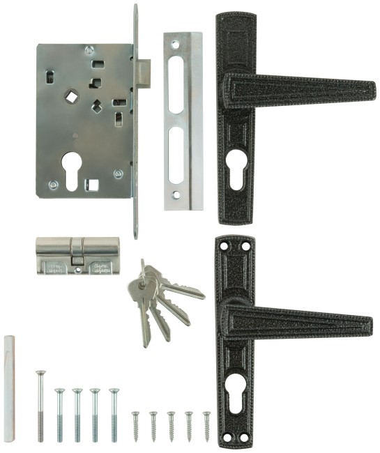 Замок врезной с ручками "Зенит" ЗВ4-3.01, серебро Замок врезной с ручками "Зенит" ЗВ4-3.01, серебро