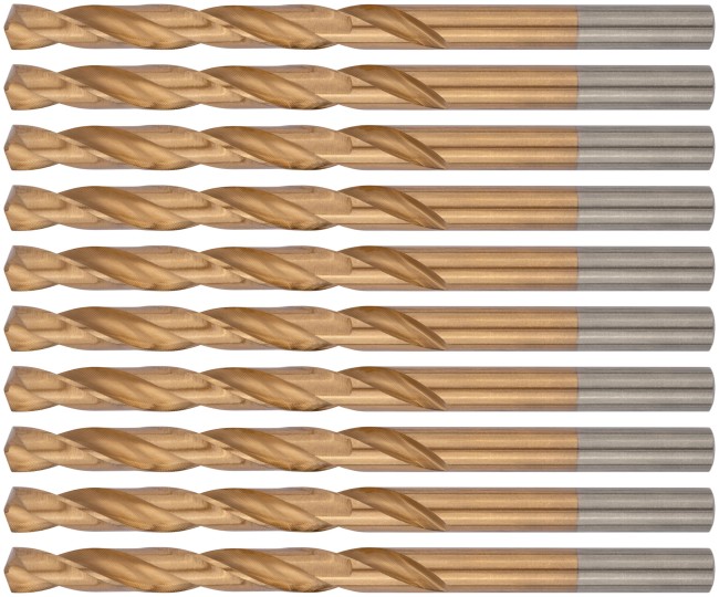 Сверла HSS по металлу, титановое покрытие 6,5 мм (10 шт.)