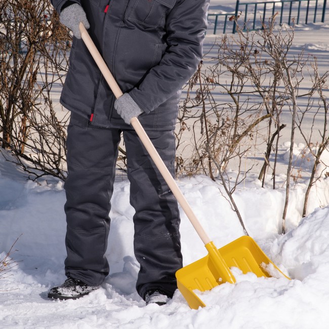 Лопата для уборки снега пластиковая, желтая, 420 х 425 мм, без черенка, Россия, Сибртех
