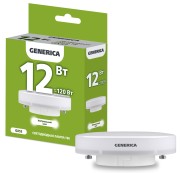Лампа светодиодная T80 таблетка 12Вт 230В 4000К GX53 | LL-T80-12-230-40-GX53-G | GENERICA Лампа светодиодная T80 таблетка 12Вт 230В 4000К GX53 | LL-T80-12-230-40-GX53-G | GENERICA