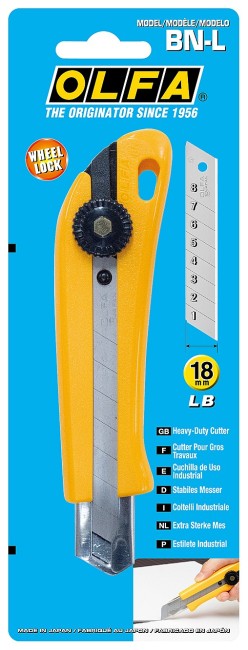OLFA 18 мм, винтовой фиксатор, нож с выдвижным лезвием (OL-BN-L) OLFA 18 мм, винтовой фиксатор, нож с выдвижным лезвием (OL-BN-L)