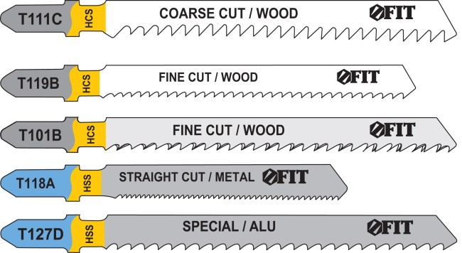 Набор полотен для электролобзика 5 шт. (T111C; T119B; T101B; T118A; T127D)