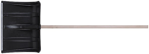 Лопата для уборки снега "Ледо" пластиковая, деревянный черенок 495х375x1320 мм