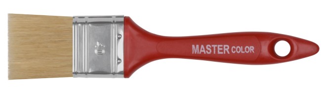 Кисть флейцевая, толщ. 13 мм, 70% ПБT/30% светлая натур. щетина, нерж.обжим, пласт. ручка, ширина 40 мм