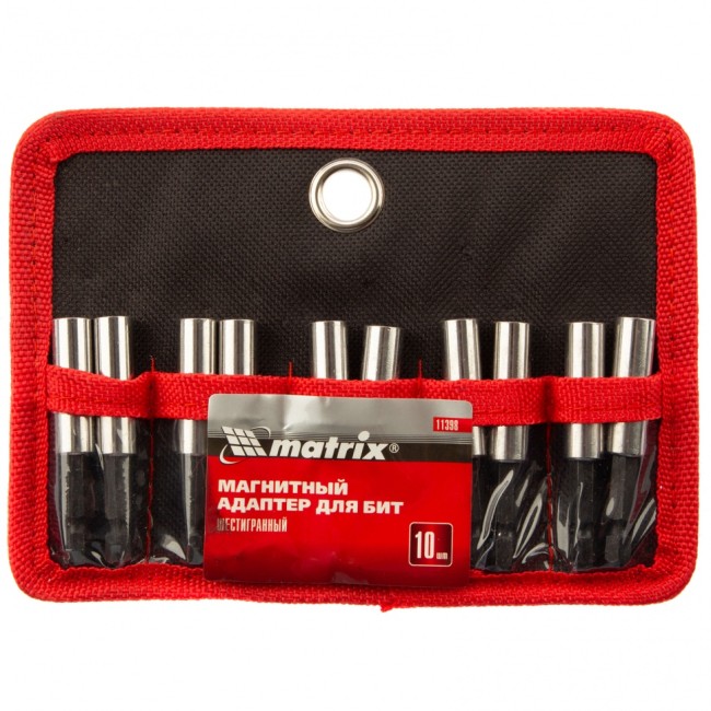 Адаптер магнитный для бит, шестигранный, 10 шт. Matrix Адаптер магнитный для бит, шестигранный, 10 шт. Matrix