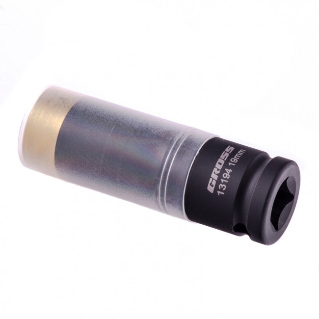 Головка ударная шестигранная для колесных дисков, 19 мм, 1/2, CrMo Gross Головка ударная шестигранная для колесных дисков, 19 мм, 1/2, CrMo Gross