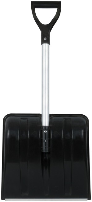 Лопата для уборки снега авто "Снежинка" пластиковая, укороченный алюм. черенок 365x380x850 мм