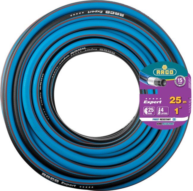 RACO EXPERT, 1″, 25 м, 25 атм, четырёхслойный, армированный, поливочный шланг (40302-1-25)