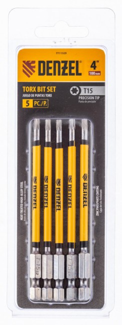 Бита T15x100 мм, 5 шт.// Denzel Бита T15x100 мм, 5 шт.// Denzel