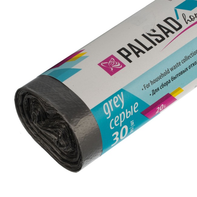 Пакеты для мусора 20 л x 30 шт. серые, Home Palisad Пакеты для мусора 20 л x 30 шт. серые, Home Palisad
