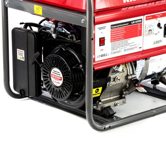 Генератор бензиновый LK 6500, 5.5 кВт, 230 В, бак 25 л, ручной старт Kronwerk Генератор бензиновый LK 6500, 5.5 кВт, 230 В, бак 25 л, ручной старт Kronwerk
