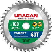 URAGAN Expert, 180 х 30/20 мм, 40Т, пильный диск по дереву (36802-180-30-40) URAGAN Expert, 180 х 30/20 мм, 40Т, пильный диск по дереву (36802-180-30-40)