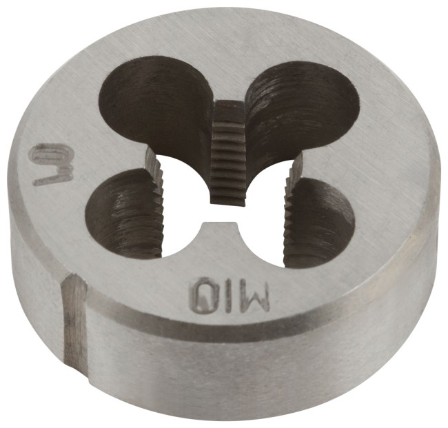 Плашка метрическая, легированная сталь М10х1,0 мм Плашка метрическая, легированная сталь М10х1,0 мм