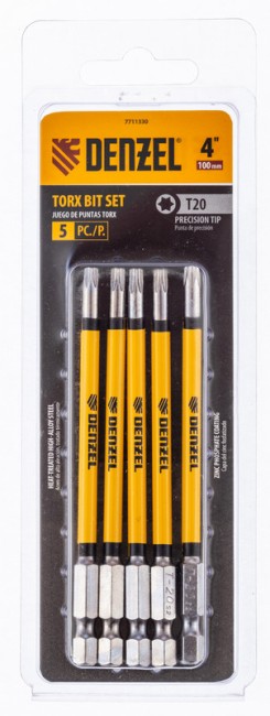 Бита T20x100 мм, 5 шт.// Denzel Бита T20x100 мм, 5 шт.// Denzel