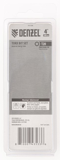Бита T20x100 мм, 5 шт.// Denzel Бита T20x100 мм, 5 шт.// Denzel